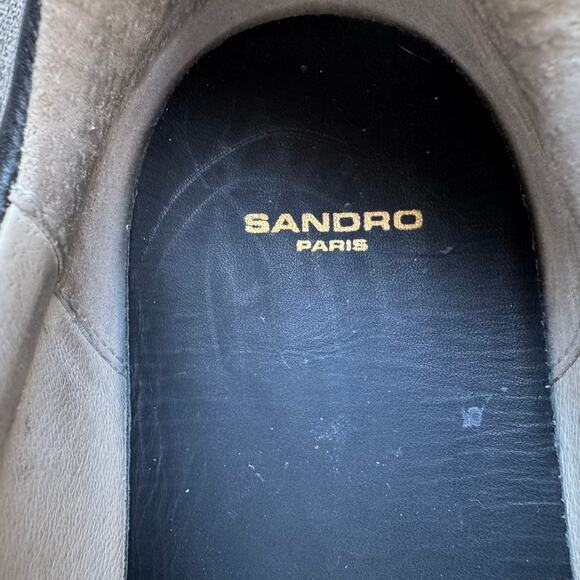 Sandro Magic Leather and Suede Trainers Sneaker Preppy Men's 41 US 8.5 - Picture 12 of 12